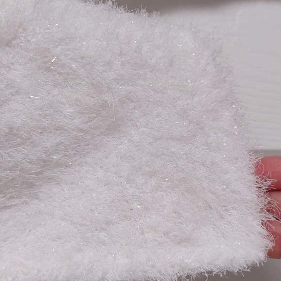 NWT Shane Justin XS Eyelash White Metallic Sparkling Snow Shrug - Picture 6 of 15